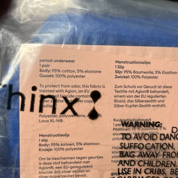 Thinx Cobalt Blue Super Period Panty Size Medium - Picture 6 of 6